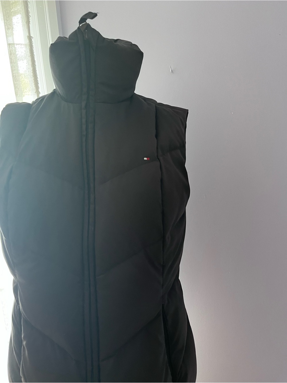Tommy Hilfiger Black Quilted Puffer Vest with High Neck